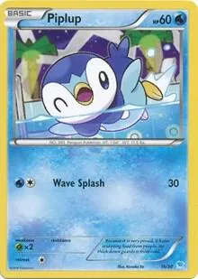 Piplup #16/30 Pokémon card from XY Trainer Kit: Pikachu Libre & Suicune