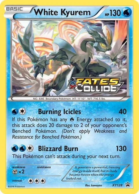 White Kyurem Prerelease #XY128 Holofoil Pokémon card from XY Promos