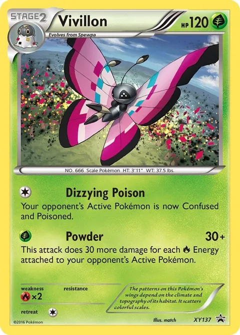 Vivillon #XY137 Holofoil Pokémon card from XY Promos