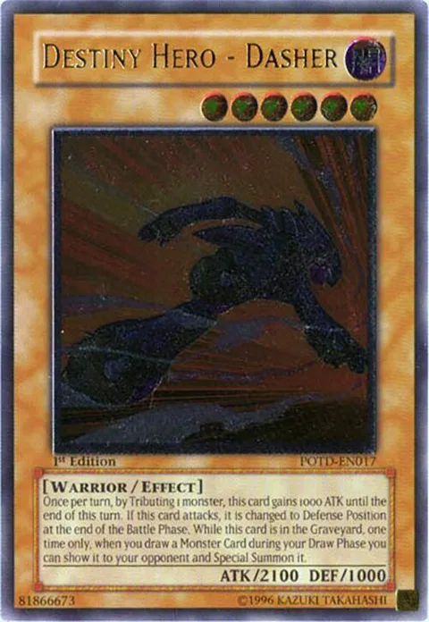 Destiny Hero - Dasher Ultimate Rare POTD-EN017 Unlimited Yu-Gi-Oh card from Power of the Duelist