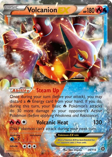 Volcanion EX #26/114 Holofoil Pokémon card from XY - Steam Siege