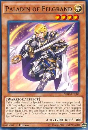 Paladin of Felgrand SR02-EN003 Yu-Gi-Oh card from Structure Deck: Rise of the True Dragons