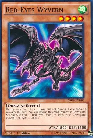 Red-Eyes Wyvern SR02-EN010 Yu-Gi-Oh card from Structure Deck: Rise of the True Dragons