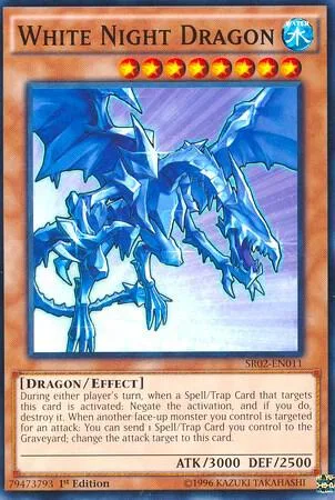 White Night Dragon SR02-EN011 Yu-Gi-Oh card from Structure Deck: Rise of the True Dragons