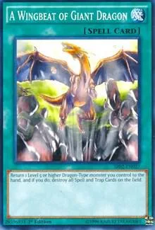 A Wingbeat of Giant Dragon SR02-EN027 Yu-Gi-Oh card from Structure Deck: Rise of the True Dragons
