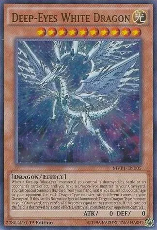 Deep-Eyes White Dragon MVP1-EN005 Yu-Gi-Oh card from The Dark Side of Dimensions Movie Pack