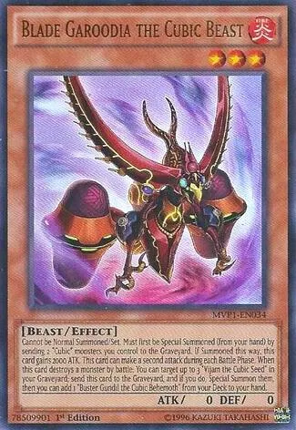 Blade Garoodia the Cubic Beast MVP1-EN034 1st Edition Yu-Gi-Oh card from The Dark Side of Dimensions Movie Pack