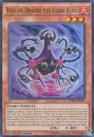 Vulcan Dragni the Cubic King MVP1-EN037 Unlimited Yu-Gi-Oh card from The Dark Side of Dimensions Movie Pack