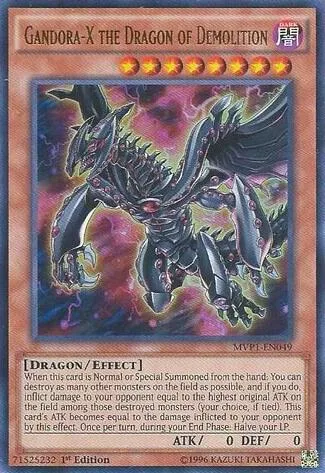 Gandora-X the Dragon of Demolition MVP1-EN049 1st Edition Yu-Gi-Oh card from The Dark Side of Dimensions Movie Pack