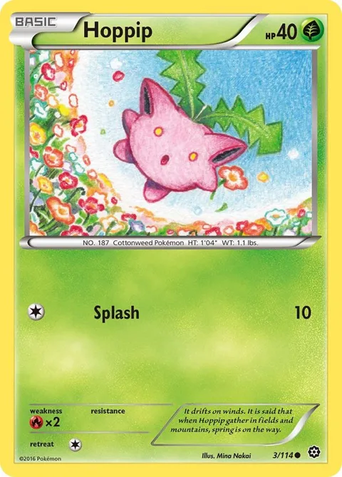 Hoppip #3/114 Reverse Holofoil Pokémon card from XY - Steam Siege