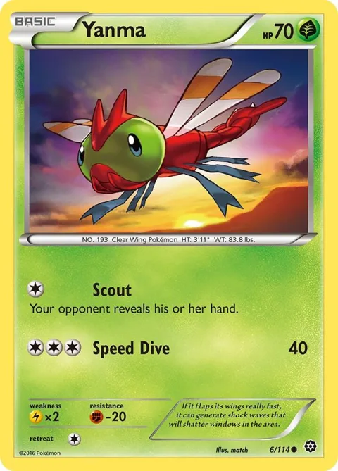 Yanma #6/114 Reverse Holofoil Pokémon card from XY - Steam Siege