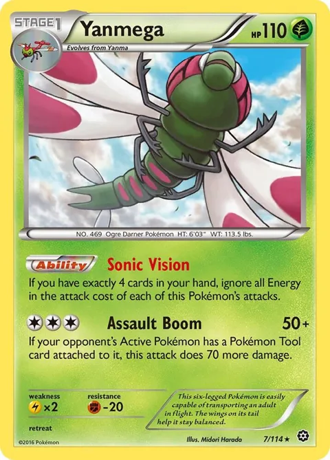 Yanmega #7/114 Pokémon card from XY - Steam Siege