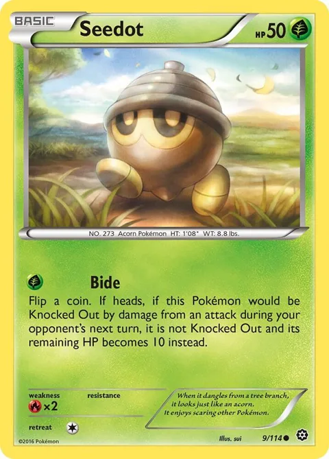 Seedot #9/114 Pokémon card from XY - Steam Siege