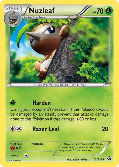 Nuzleaf #10/114 Pokémon card from XY - Steam Siege