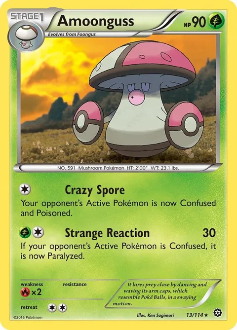 Amoonguss #13/114 Reverse Holofoil Pokémon card from XY - Steam Siege
