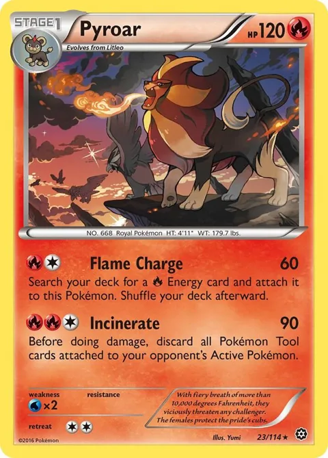 Pyroar #23/114 Pokémon card from XY - Steam Siege