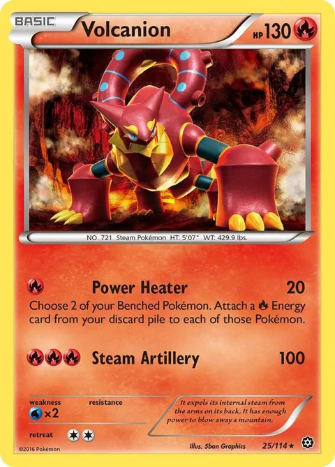 Volcanion #25/114 Pokémon card from XY - Steam Siege