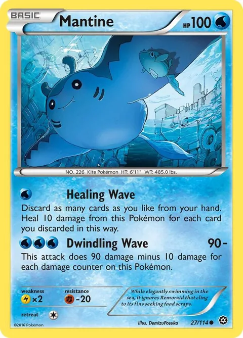 Mantine #27/114 Pokémon card from XY - Steam Siege