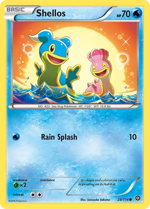 Shellos #28/114 Pokémon card from XY - Steam Siege