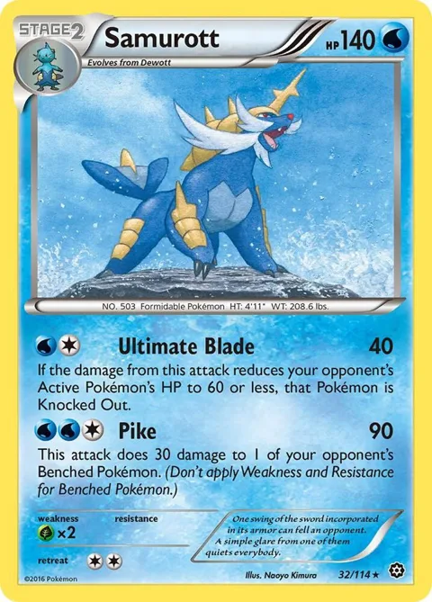 Samurott #32/114 Pokémon card from XY - Steam Siege