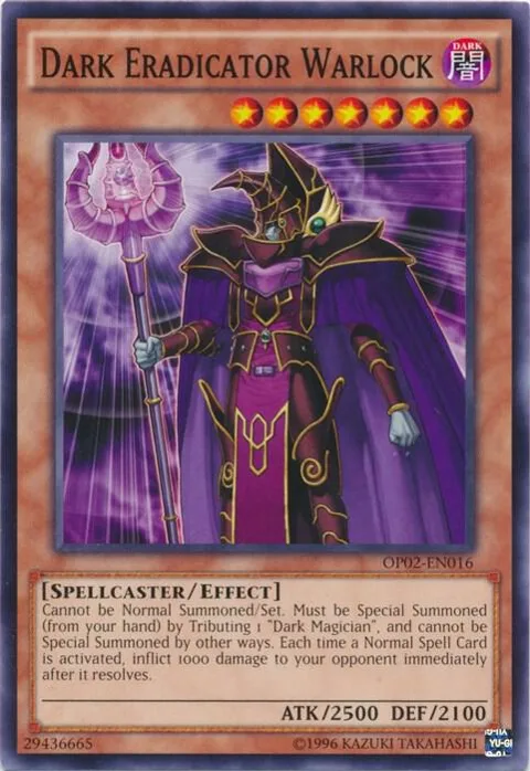 Dark Eradicator Warlock OP02-EN016 Yu-Gi-Oh card from OTS Tournament Pack 2
