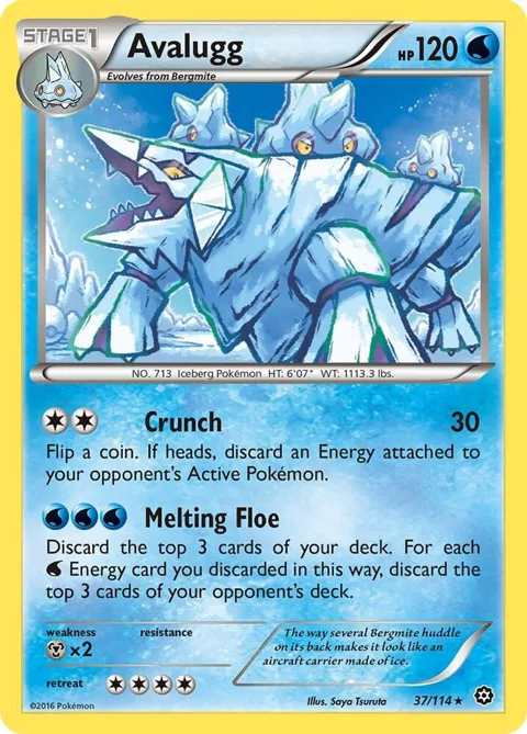 Avalugg #37/114 Pokémon card from XY - Steam Siege