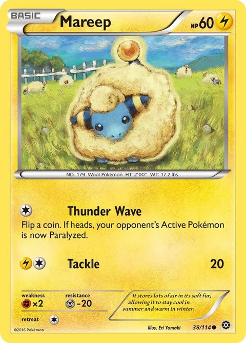 Mareep #38/114 Pokémon card from XY - Steam Siege