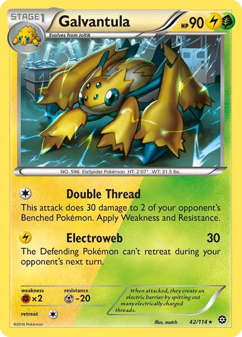 Galvantula #42/114 Reverse Holofoil Pokémon card from XY - Steam Siege