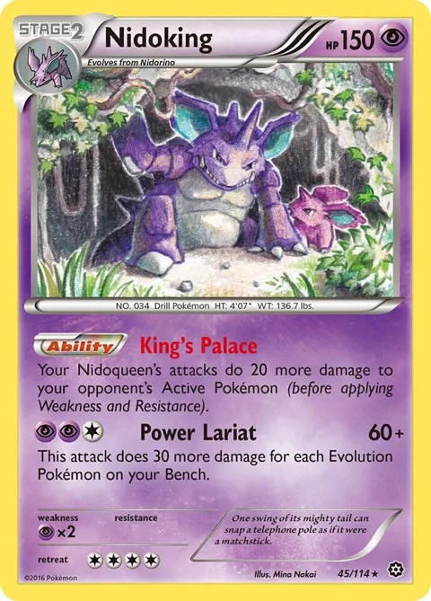 Nidoking #45/114 Pokémon card from XY - Steam Siege