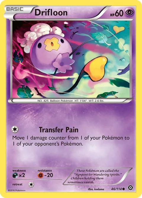Drifloon #46/114 Reverse Holofoil Pokémon card from XY - Steam Siege