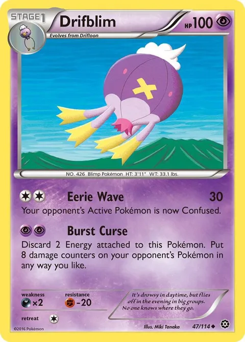 Drifblim #47/114 Reverse Holofoil Pokémon card from XY - Steam Siege
