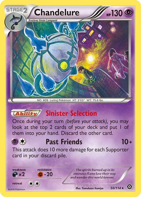 Chandelure #50/114 Reverse Holofoil Pokémon card from XY - Steam Siege