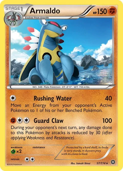 Armaldo #57/114 Reverse Holofoil Pokémon card from XY - Steam Siege