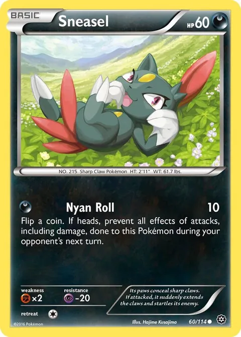 Sneasel #60/114 Pokémon card from XY - Steam Siege