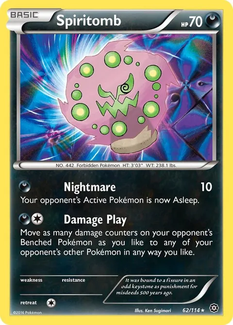 Spiritomb #62/114 Reverse Holofoil Pokémon card from XY - Steam Siege
