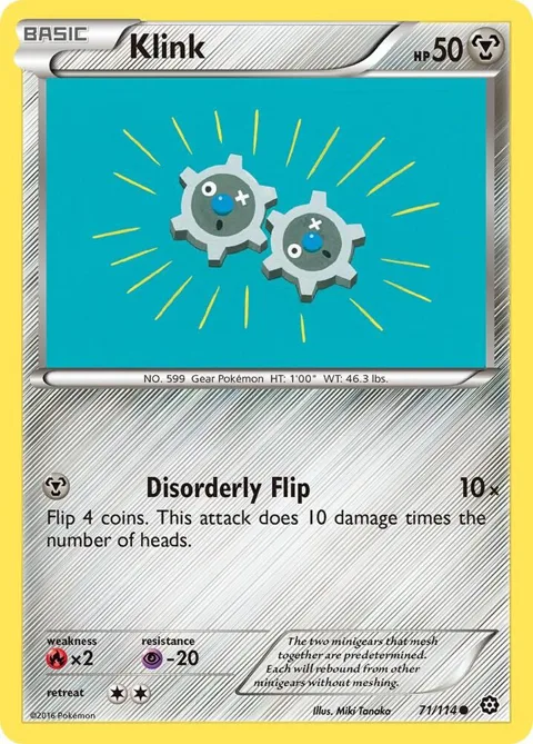 Klink #71/114 Pokémon card from XY - Steam Siege