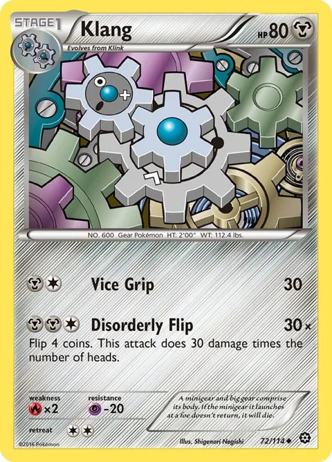 Klang #72/114 Reverse Holofoil Pokémon card from XY - Steam Siege