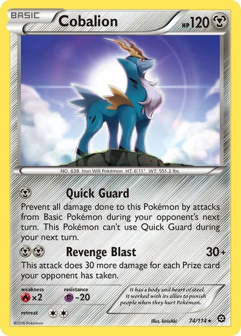 Cobalion #74/114 Reverse Holofoil Pokémon card from XY - Steam Siege