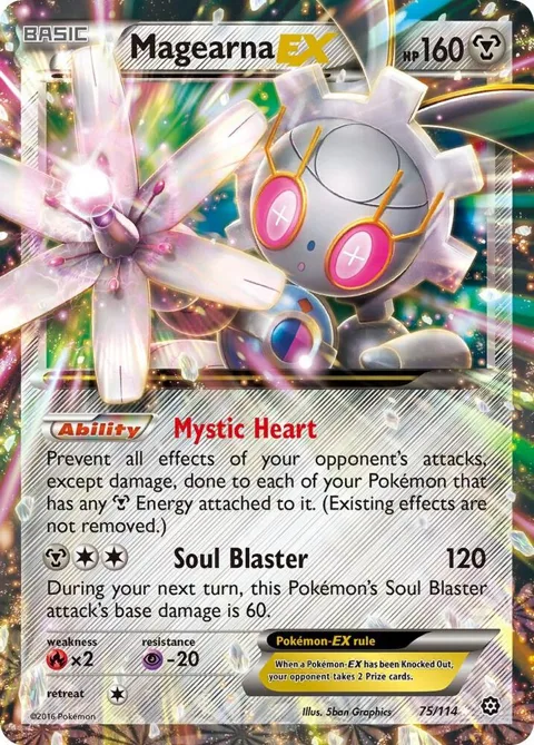 Magearna EX #75/114 Holofoil Pokémon card from XY - Steam Siege