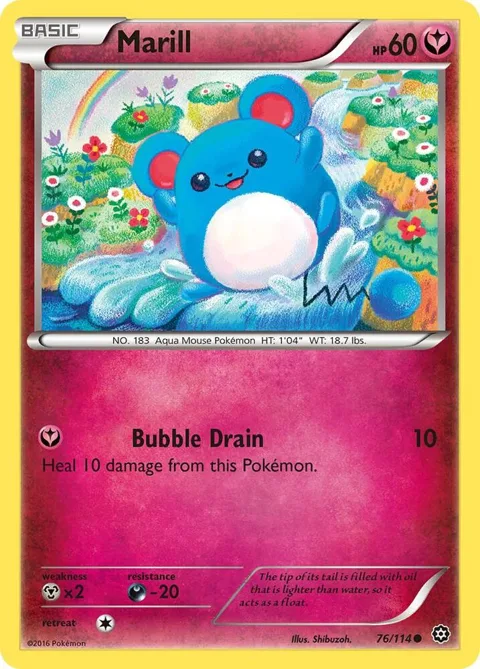 Marill #76/114 Reverse Holofoil Pokémon card from XY - Steam Siege