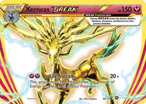 Xerneas BREAK #82/114 Holofoil Pokémon card from XY - Steam Siege