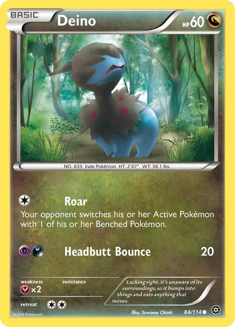 Deino #84/114 Pokémon card from XY - Steam Siege