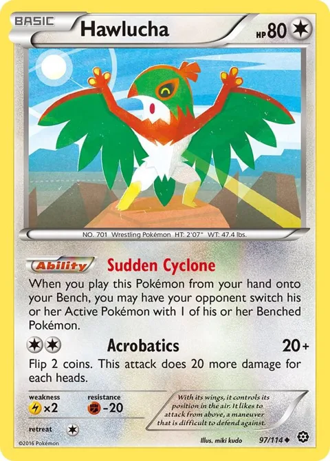 Hawlucha #97/114 Pokémon card from XY - Steam Siege