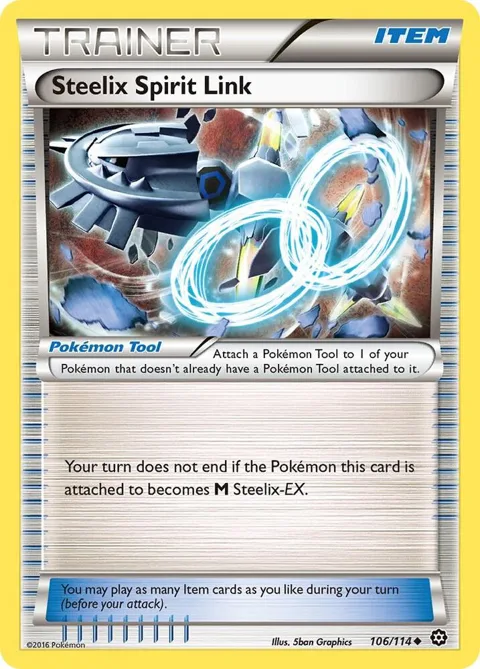 Steelix Spirit Link #106/114 Reverse Holofoil Pokémon card from XY - Steam Siege