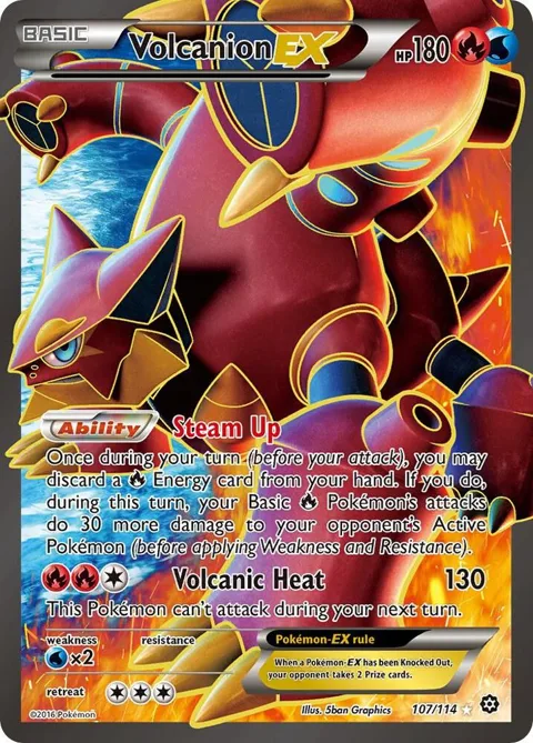 Volcanion EX Full Art #107/114 Holofoil Pokémon card from XY - Steam Siege