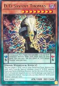 D/D Savant Thomas TDIL-EN010 Yu-Gi-Oh card from The Dark Illusion