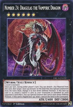 Number 24: Dragulas the Vampiric Dragon DRL3-EN022 Yu-Gi-Oh card from Dragons of Legend: Unleashed