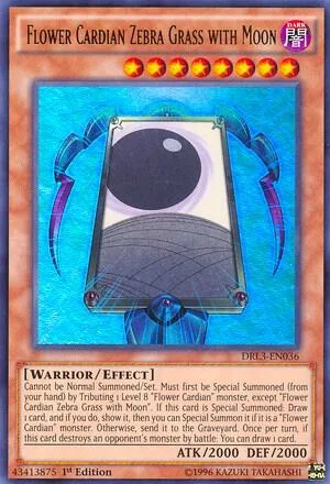 Flower Cardian Zebra Grass with Moon DRL3-EN036 Yu-Gi-Oh card from Dragons of Legend: Unleashed