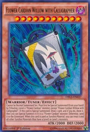 Flower Cardian Willow with Calligrapher DRL3-EN037 Yu-Gi-Oh card from Dragons of Legend: Unleashed