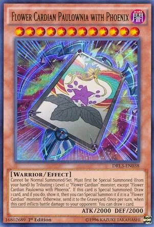 Flower Cardian Paulownia with Phoenix DRL3-EN038 Yu-Gi-Oh card from Dragons of Legend: Unleashed